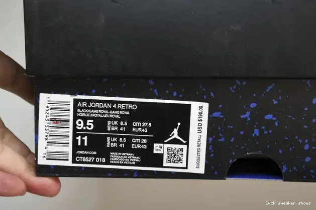 Cheap LUCY CT8527-018 4 Jordan Royal Black Retro Game 0418